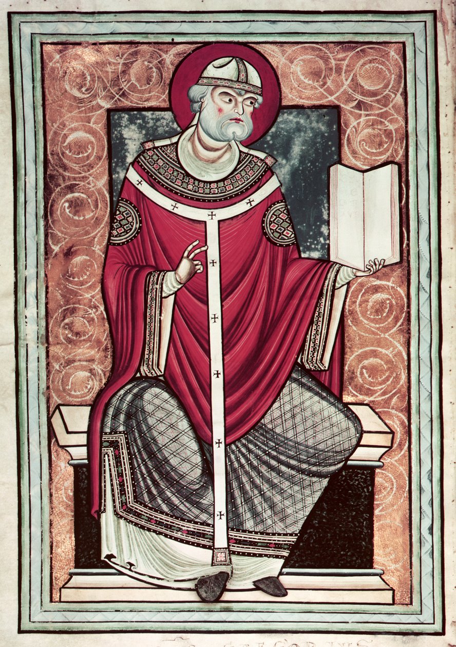 Aziz Gregory Mektubundan Ms Lat 2287 f.1v St. Gregory (c.540-604) by French School