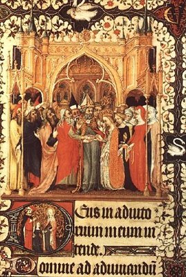 Ms Lat 919 fol.37 Bakirenin Evliliği, Grandes Heures de Duc de Berry