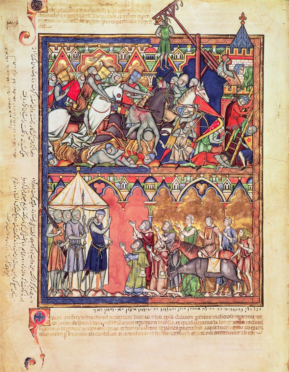 Ms M 638 f.10v Joshua, Morgan Picture Bible, c.1244-54 by French School