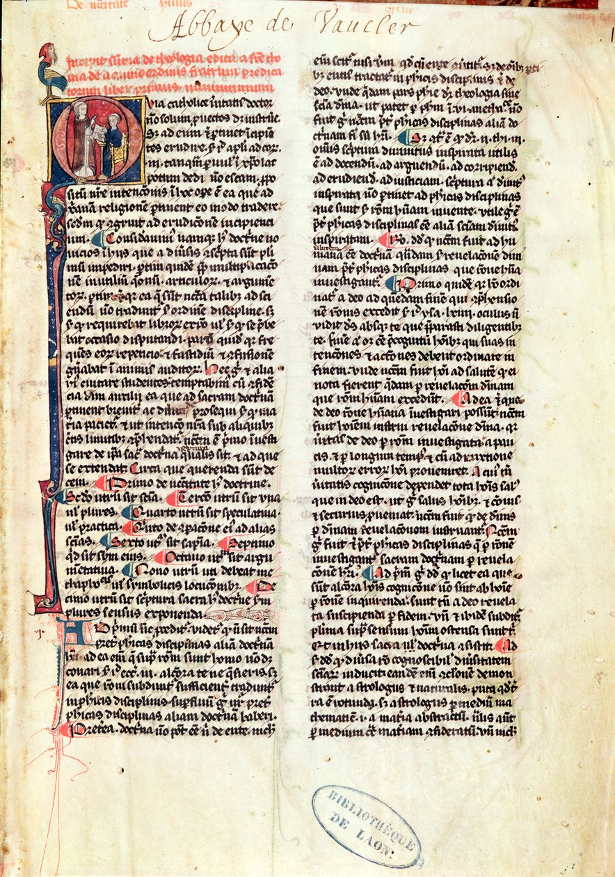 Ms de Vauclair 160 Fol.1 Sayfa, Aziz Thomas Aquinas