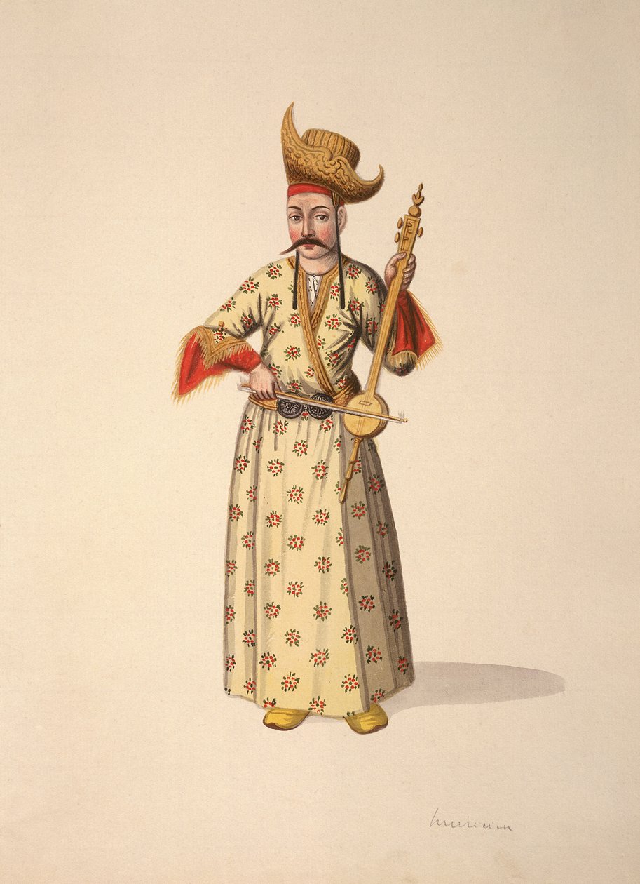 Müzisyen, Osmanlı dönemi, 18. yüzyılın üçüncü çeyreği (kağıt üzerinde wc) by French School