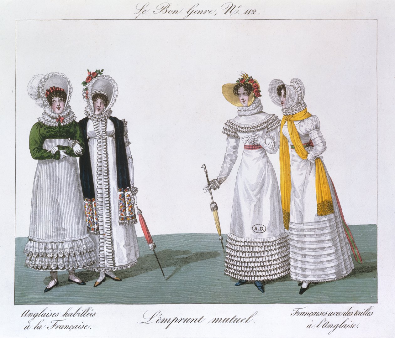 Karşılıklı Ödünç Alma, Le Bon Genre serisinden levha, c.1810 by French School