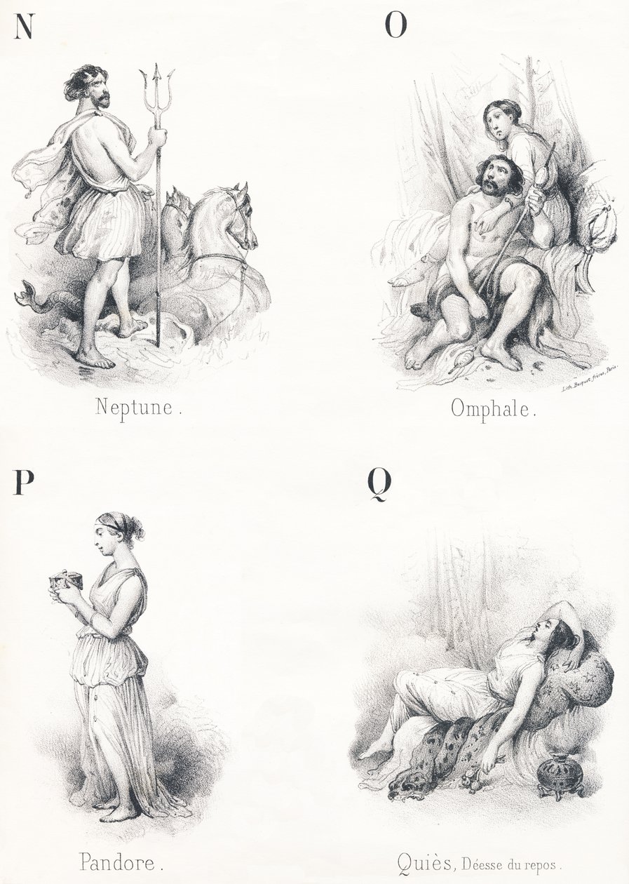 N O P Q: Neptün, Omphal, Pandora, Dinlenme by French School