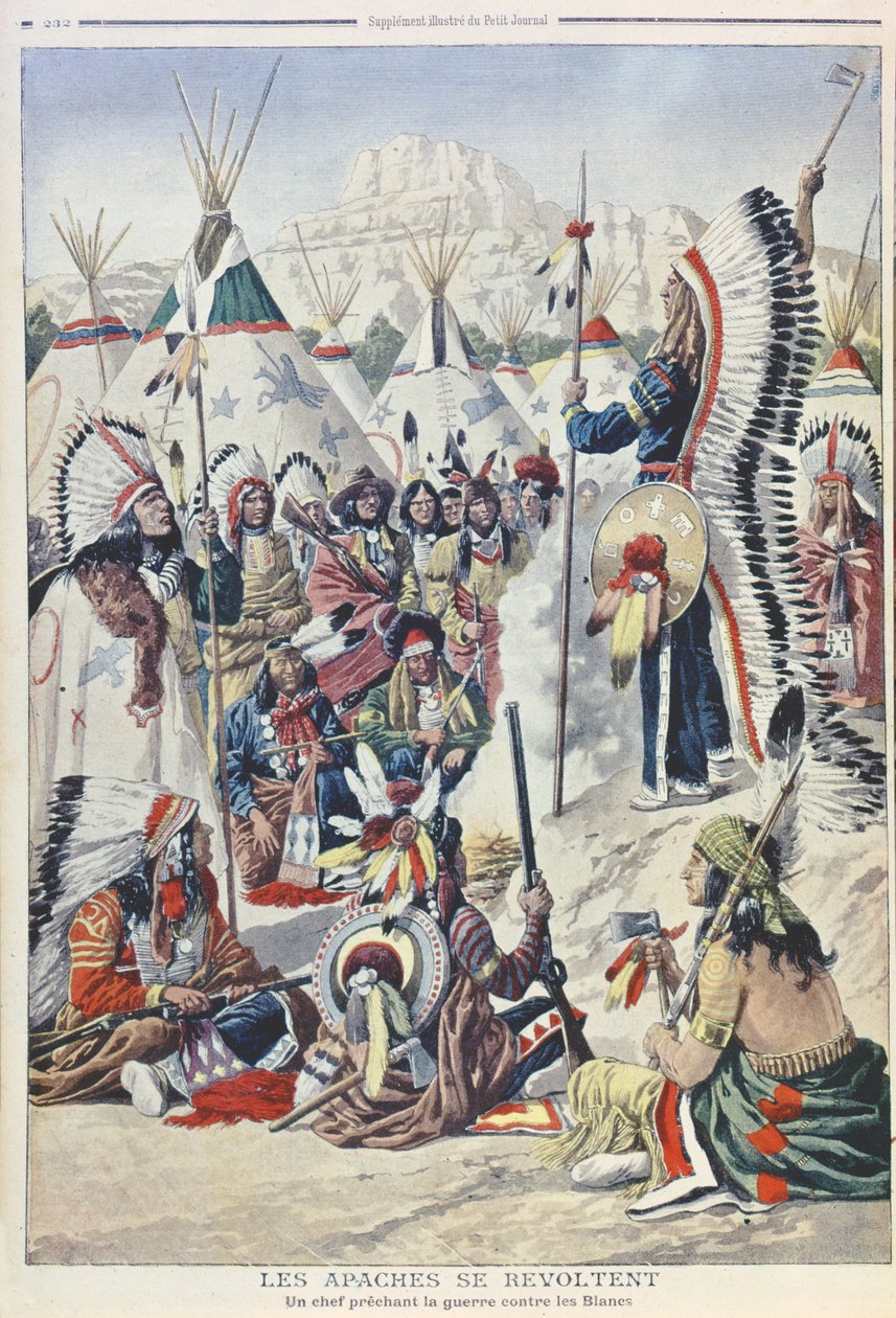 Kızılderili Şefi Beyaz İnsanlara Karşı İsyanı teşvik ediyor, Le Petit Journal