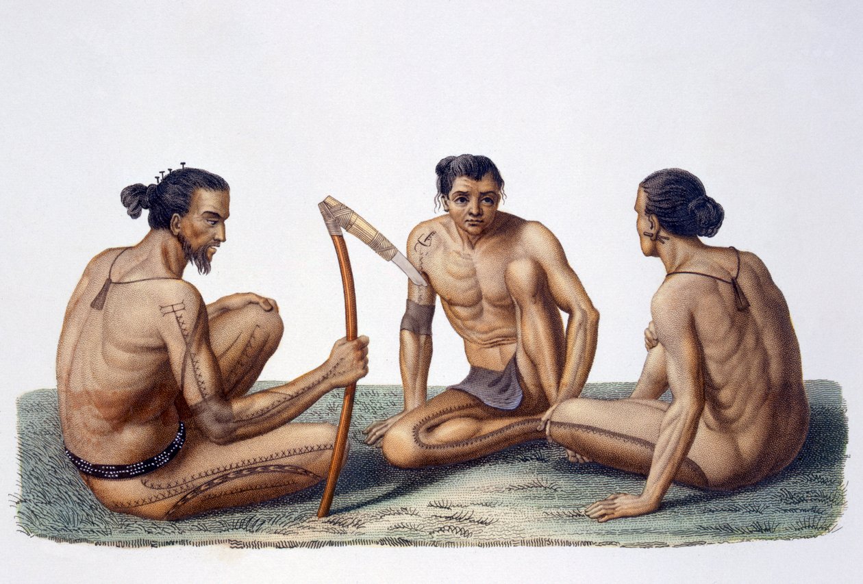 Oualan Adası Yerlileri, Caroline Adaları takımadaları, 1826 by French School