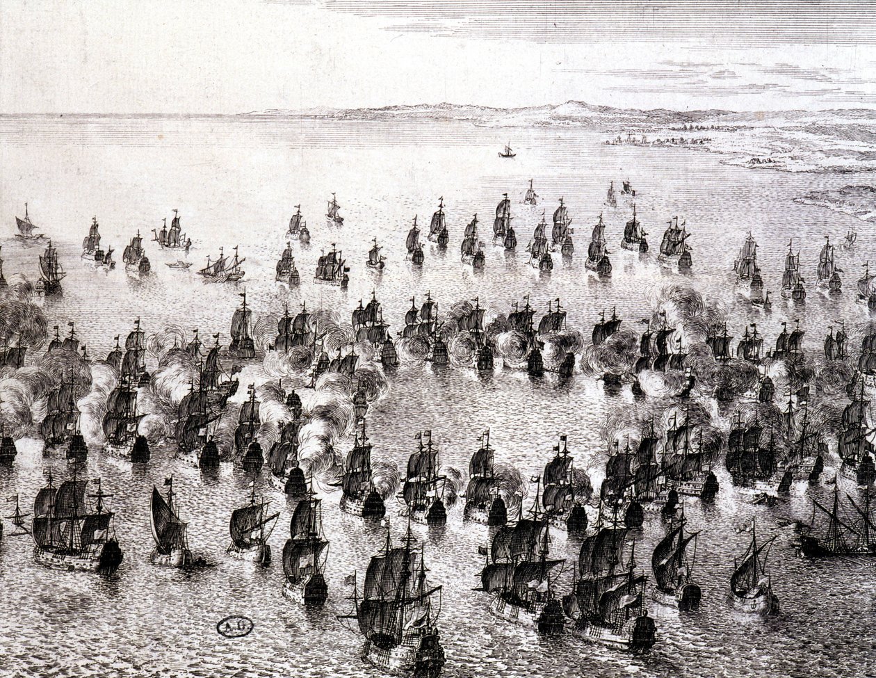 Deniz savaşı - gravür by French School