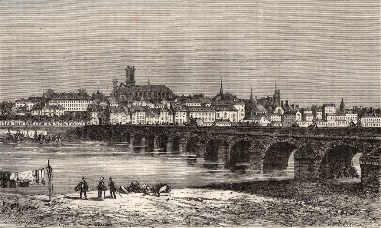 Nevers - Nievre en bölge Burgonya - V.-A. Malt-Kahverengi. 1884 by French School