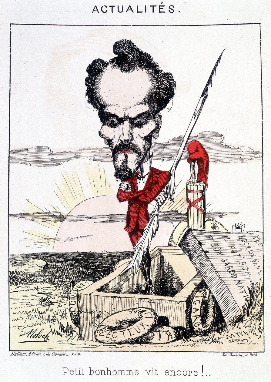 Haberler - Küçük bonhomme vit encore!. Bir mezarda duran Rochefort hakkında karikatür. by French School