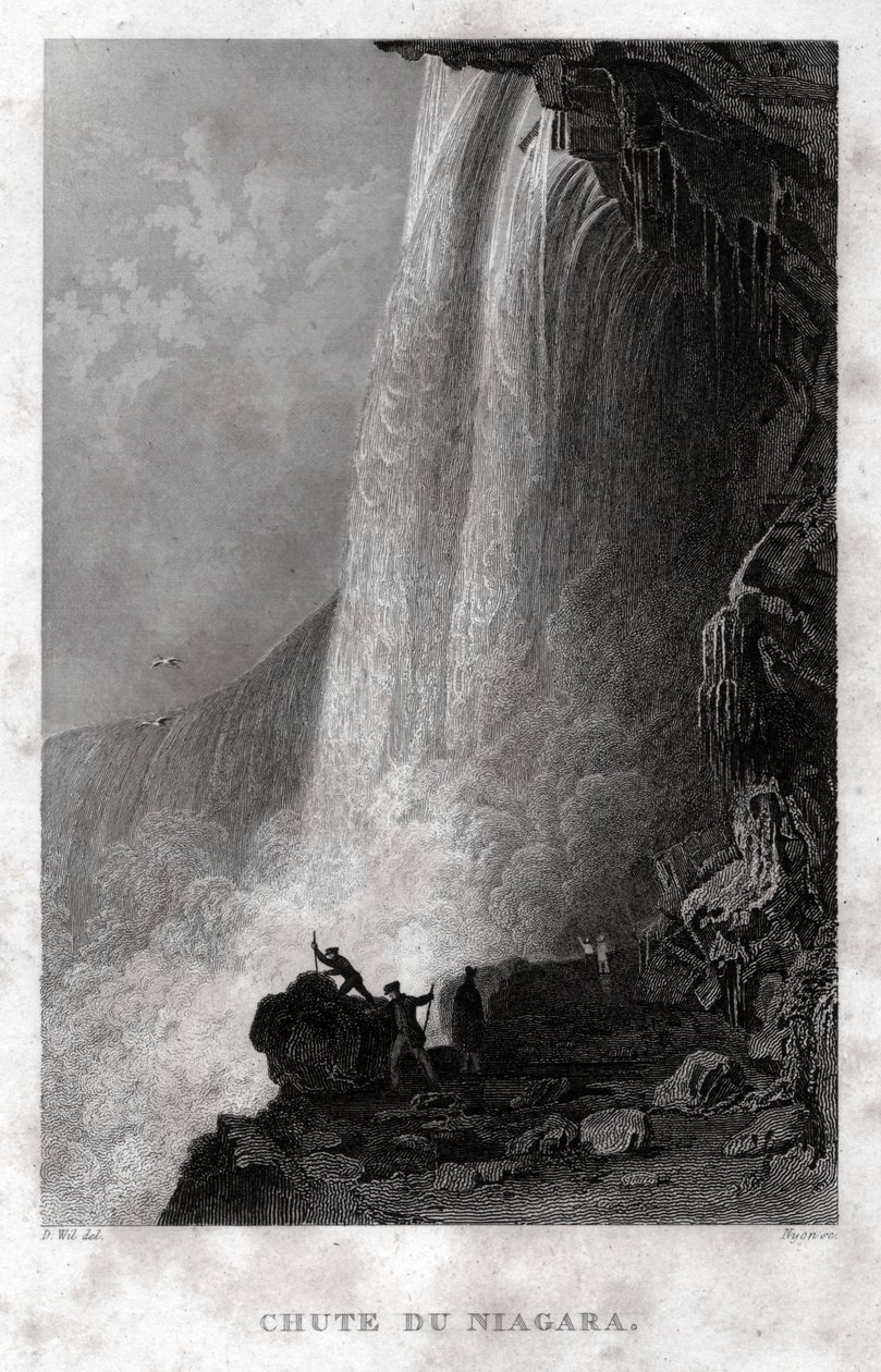 Niagara Şelaleleri. (gravür, yaklaşık 1860) by French School