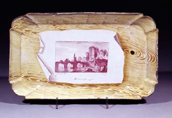 Niderviller plaka, trompe loeil baskılı, 1774 (seramik) by French School