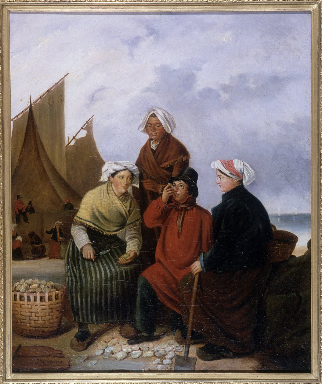 Normandiya, istiridye tadımı - Oil by Francoeur by French School