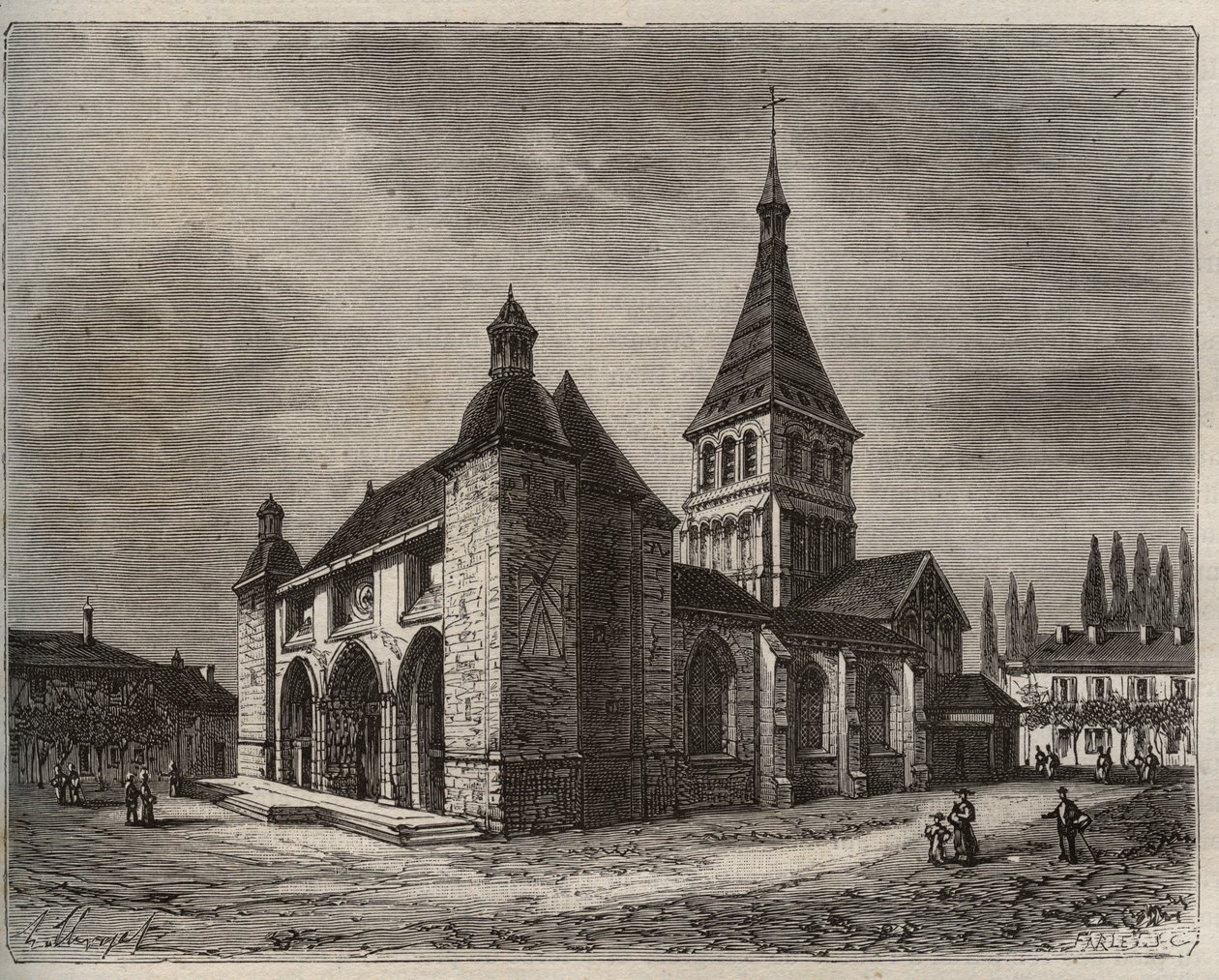 Notre Dame de Wassy - Champagne-Ardenne bölgesinde Haute-Marne - V.-A. Malt Brown. 1884 by French School