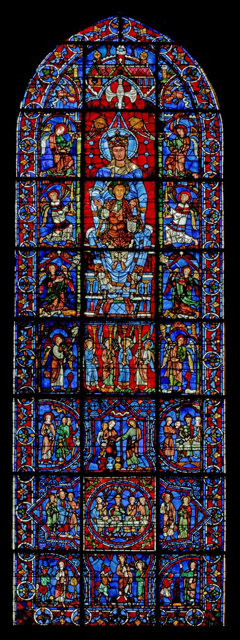 Notre Dame de la Belle Verriere; aşağıda Cana Evliliği ve İsa