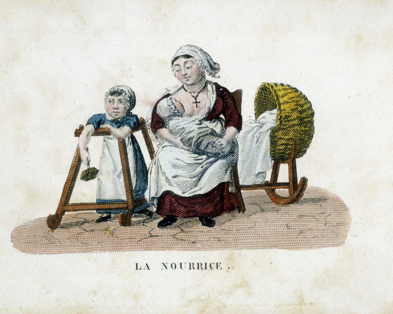 Hemşire - gravür, deb. 19. yüzyıl by French School