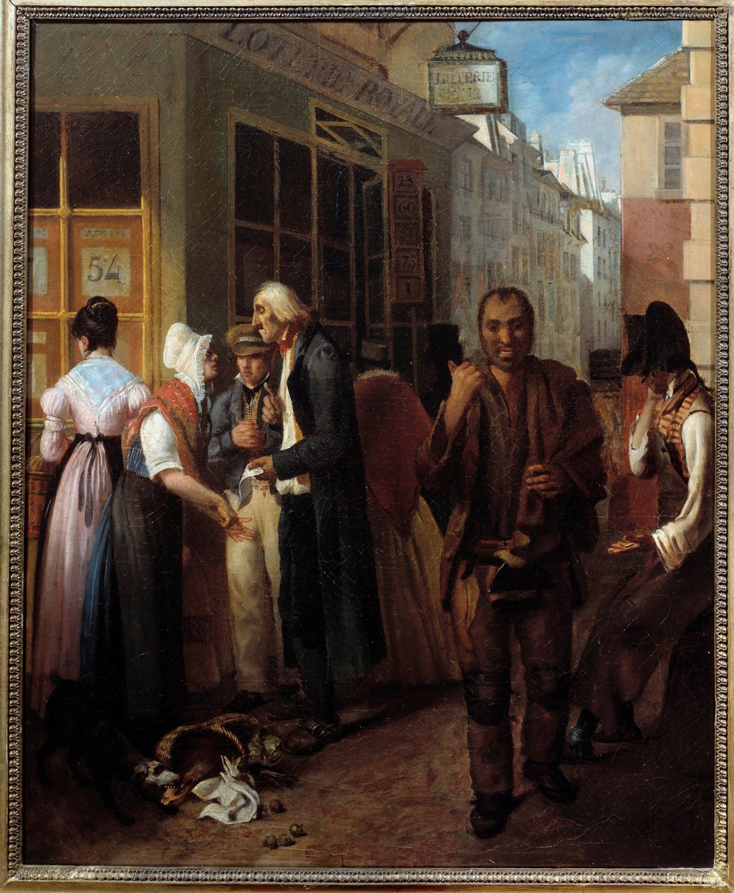19. yüzyılın Restorasyon Anonim tablosu altında Kraliyet Piyango Ofisi. Güneş. 0,61x0,51 m Paris, müze Carnavalet by French School