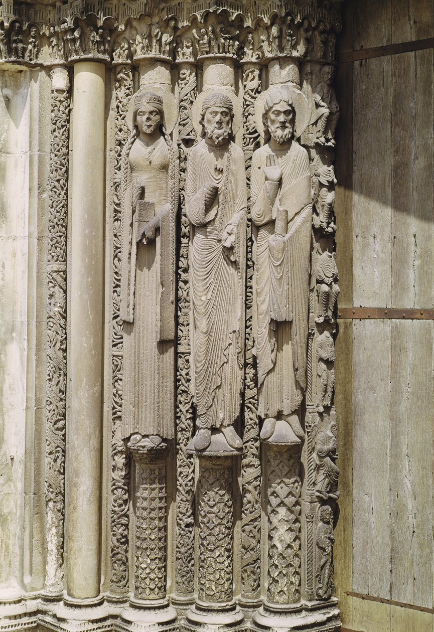 Batı cephesinin kraliyet portalından eski ahit figürleri, c.1145-50 by French School