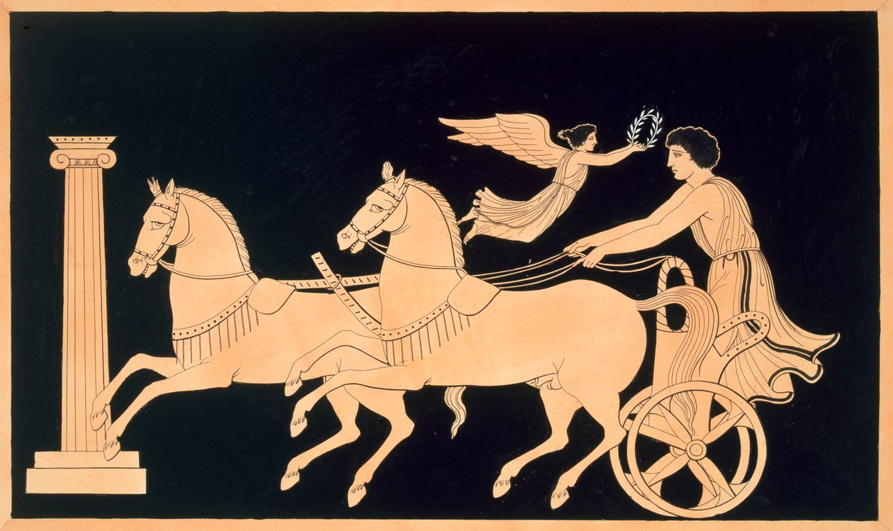 Bir defne çelengi ile taçlandırılmış Olimpiyat arabacısı, 1808-10 yayınlandı by French School