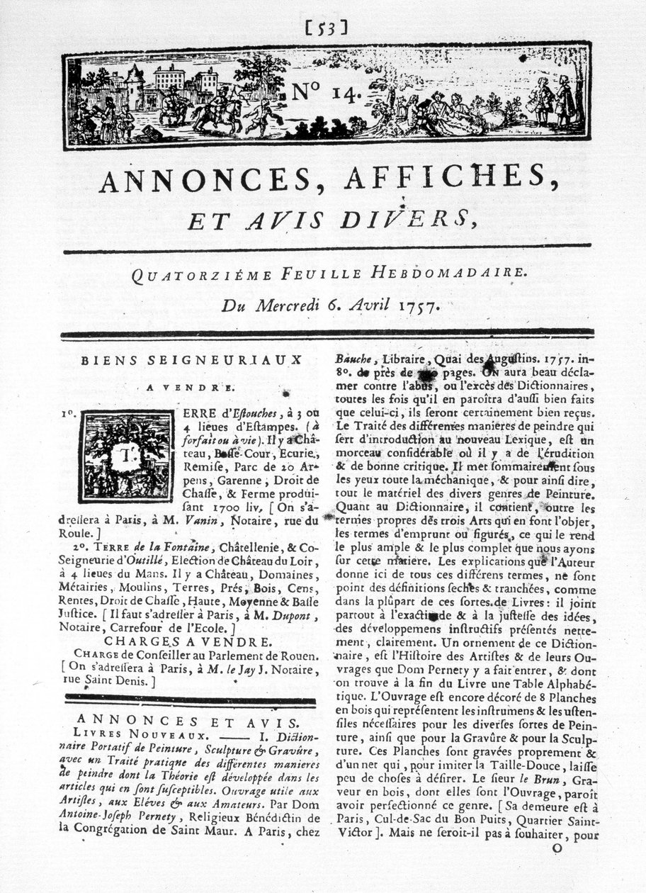 “Reklamlar, Posterler ve Çeşitli İncelemeler”den biri, No. 14. by French School