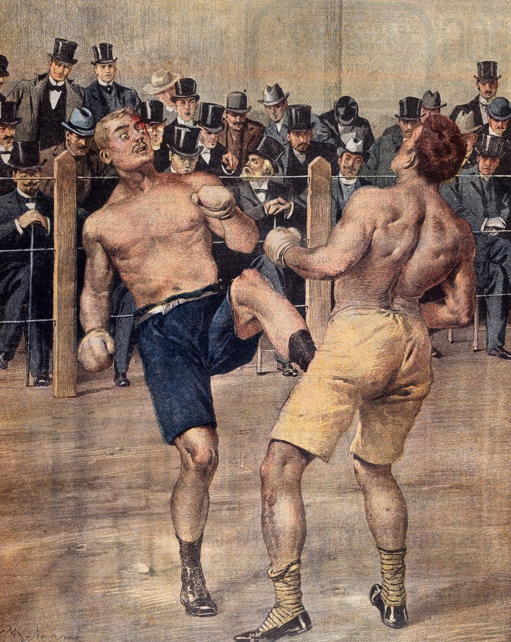 İlk savate buluşmalarından biri olan Fransız boksu, 1899