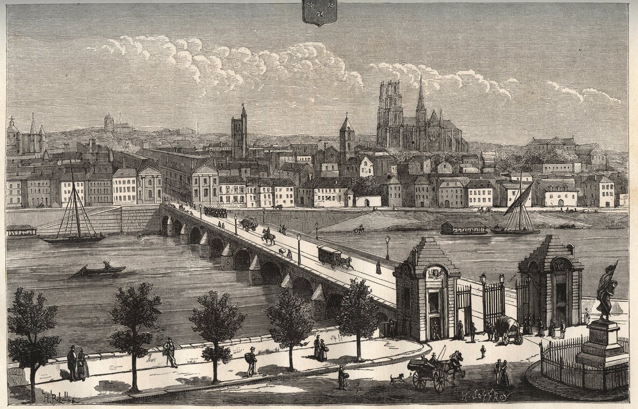 Orleans - Centre-Val de Loire - VA Malt-Brown tarafından “La France illustree: coğrafya, tarih, istatistiksel yönetim” de gravür. 1884 by French School