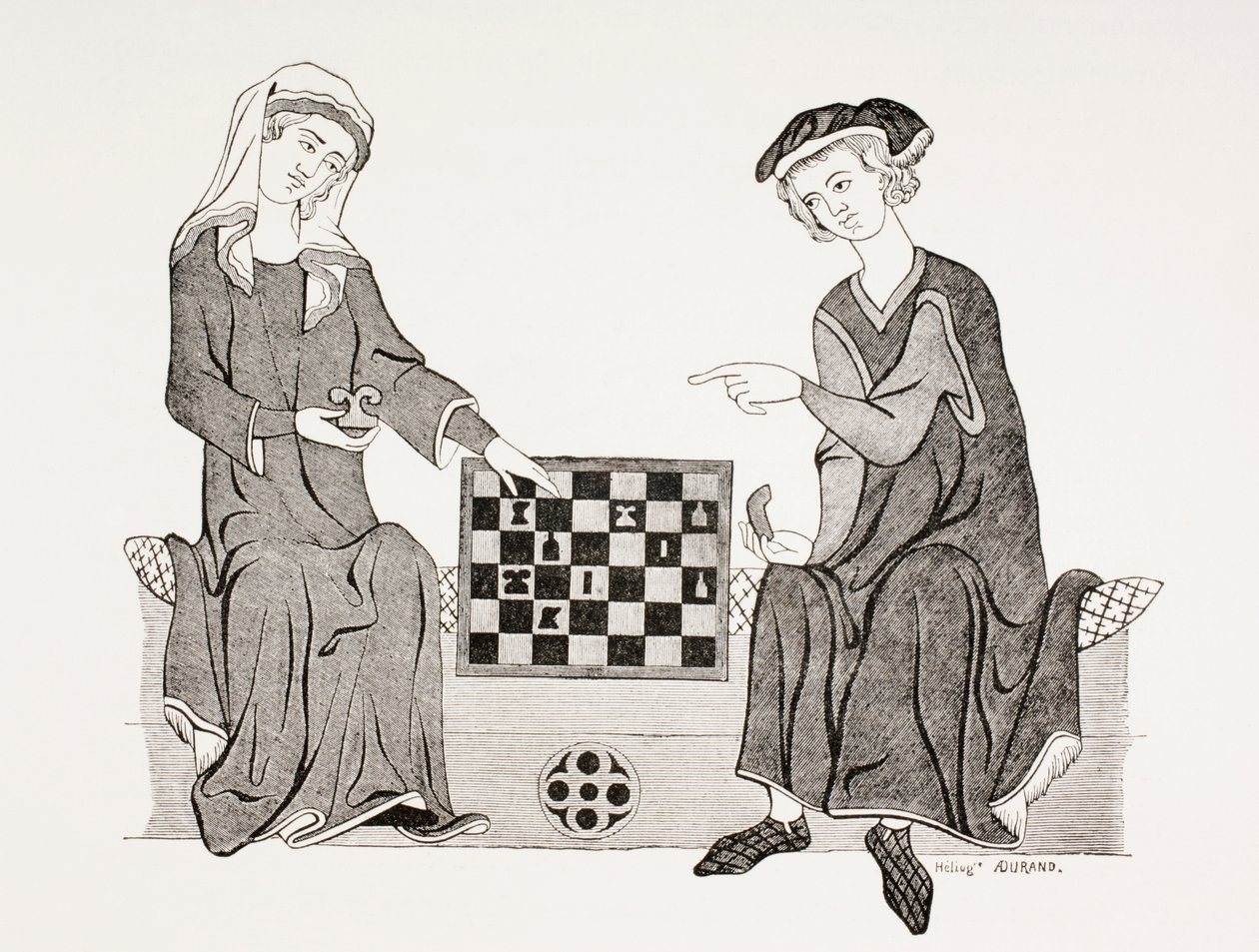 Othon IV, Marquis of Brandenburg, playing chess with his wife Hedwige de Habsbourg, from 