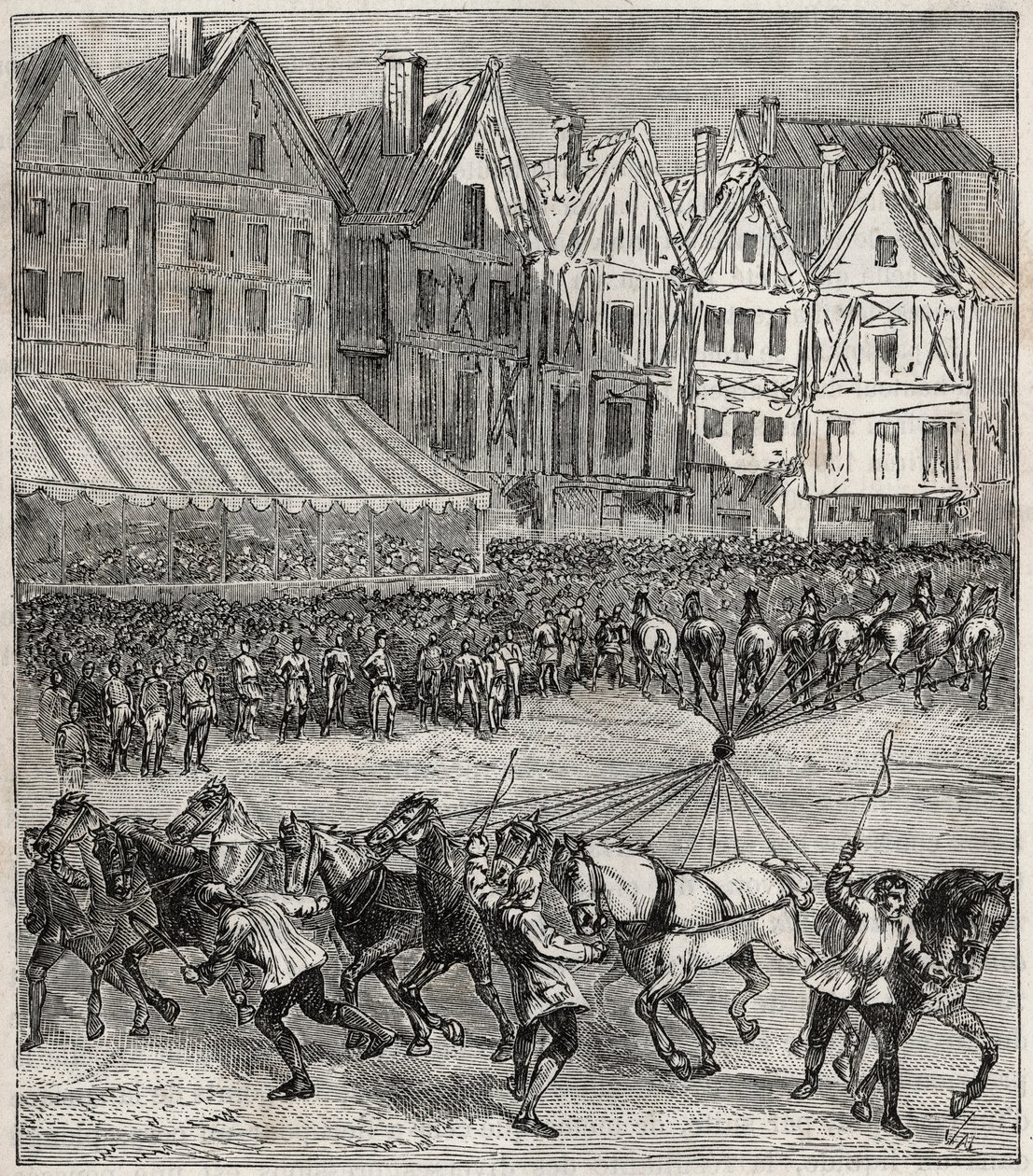 Atmosfer basıncını gösteren Otto von Guericke'nin Magdeburg yarım küre deneyi - Otto von Guericke'nin Deneyimi (Otto de Guericke by French School