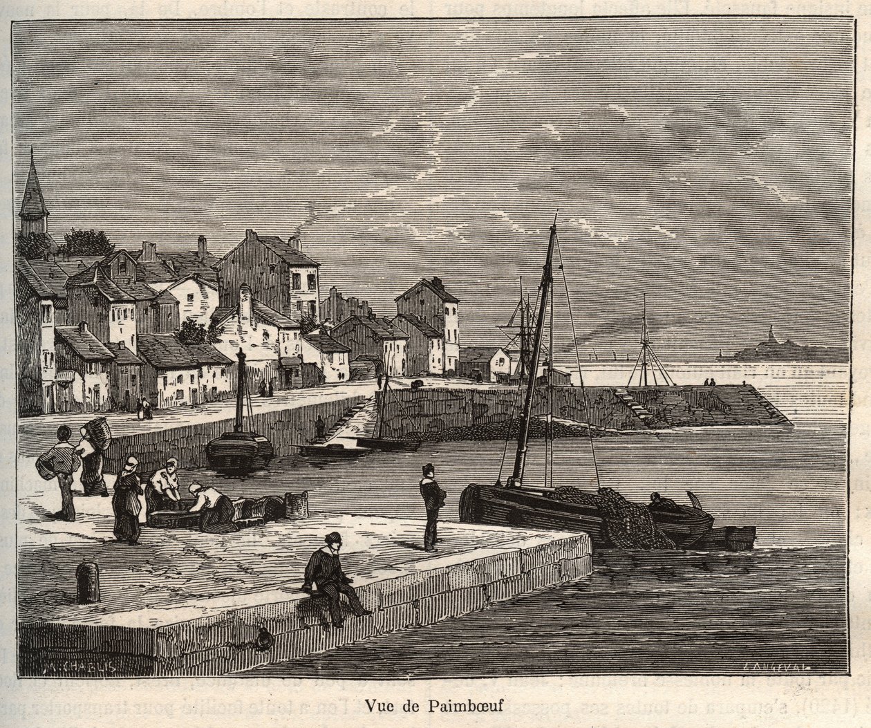 Paimboeuf - Loire-Atlantique, Pays de la Loire bölgesinde - V.-A. Malt Brown. 1884 by French School