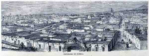 Puebla Panoraması, Orta Meksika, Claude-Joseph-Desire Charnay, pub tarafından Yeni Dünyanın Antik Kentlerinden. 1887 by French School
