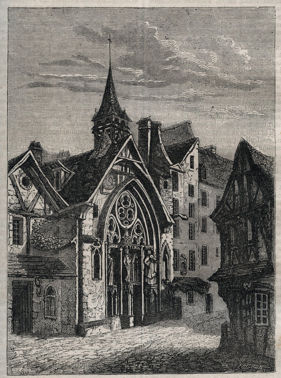 Paris - Rue Saint-Martin, kilise Saint-Julien-des-Menetriers (Saint Julien des Menetriers) Jacques Antoine Dulaure tarafından “Paris