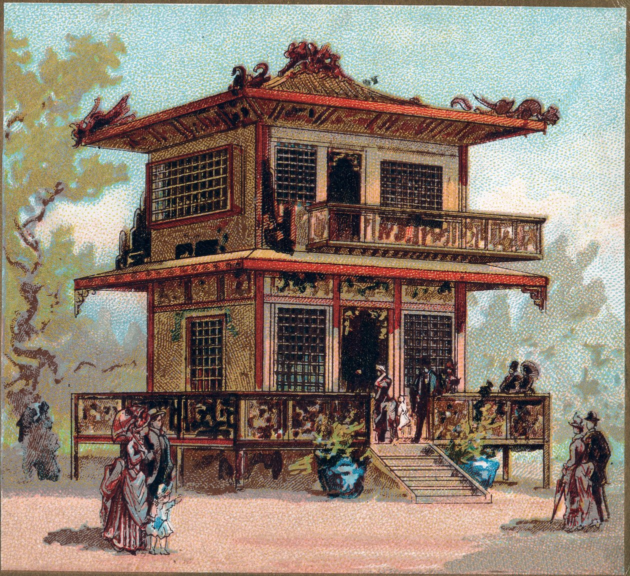 Paris. 1889 Evrensel Sergisi: Japonya Pavyonu. by French School