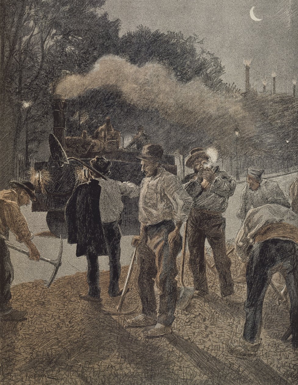 Paris, gece çalışması, 19. yüzyıl sonu by French School
