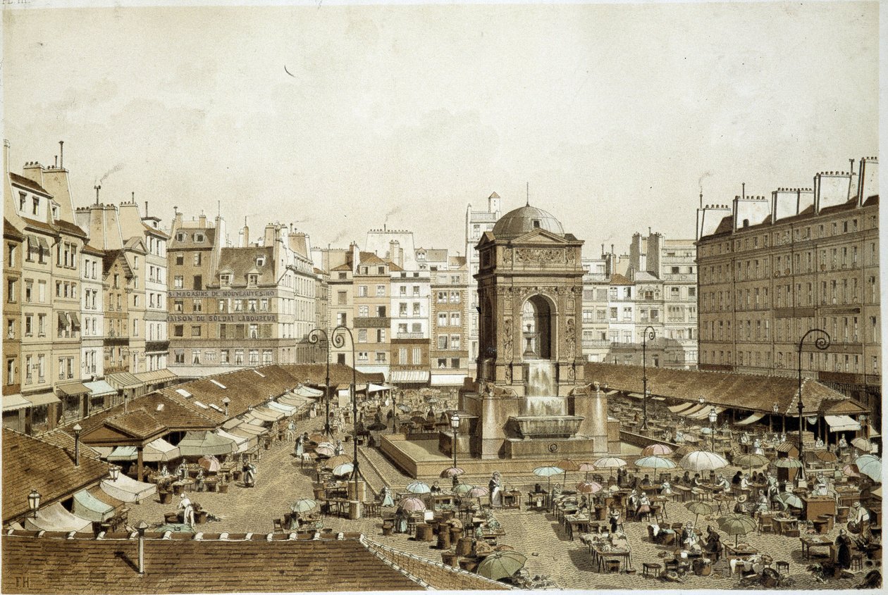 Paris, Marché ve Masumlar Çeşmesi by French School
