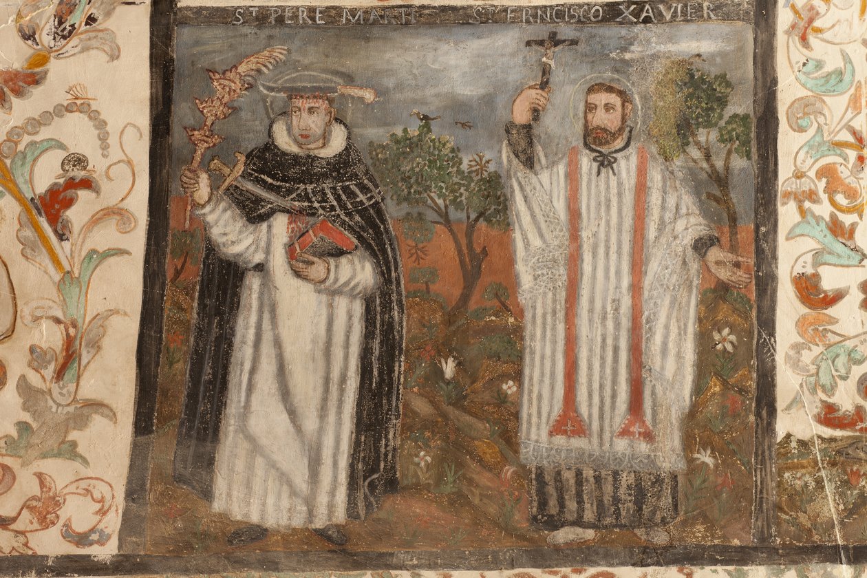 Bölge kilisesi (Solers Our Lady of Kilisesi). İç mekan. Nefler. Duvar resimleri. Detay. 16