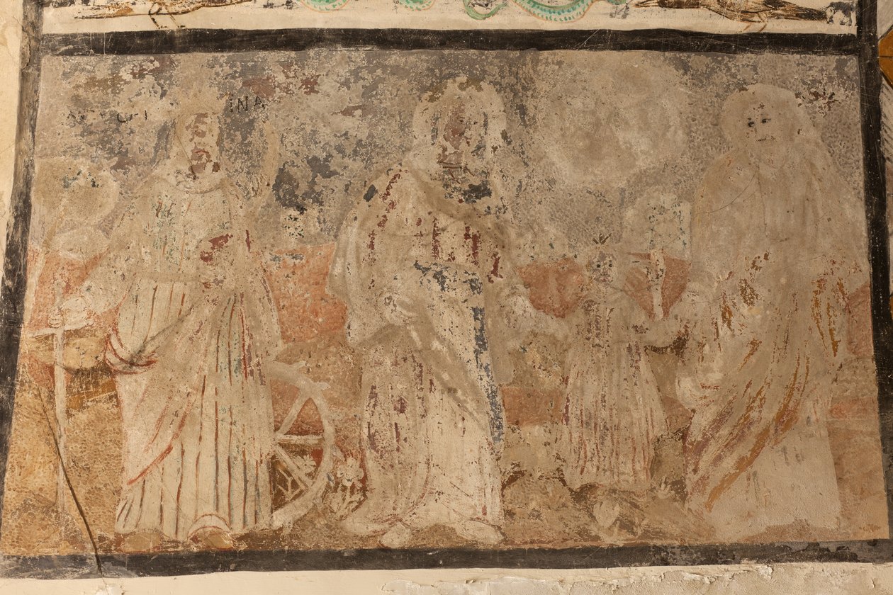 Bölge kilisesi (Solers Our Lady of Kilisesi). İç mekan. Nefler. Duvar resimleri. Detay. 16