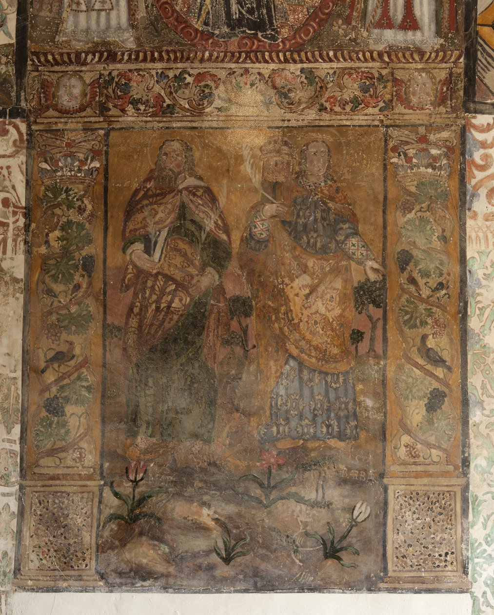 Bölge kilisesi (Solers Our Lady of Kilisesi). İç mekan. Nefler. Duvar resimleri. Detay. 16