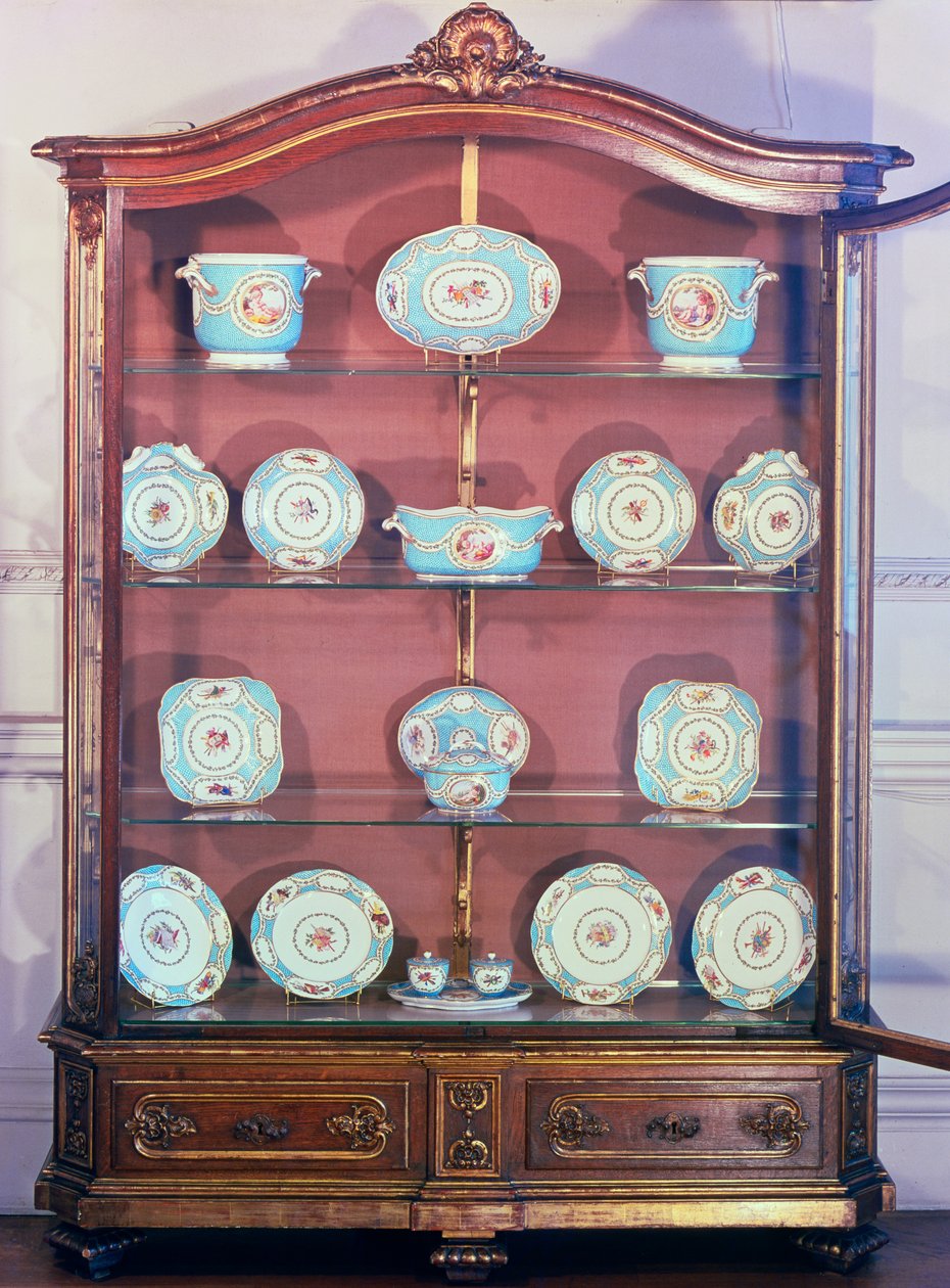 Sevres Melbourne Hizmetinin bir parçası, 1770-71 (yumuşak hamurlu porselen) by French School