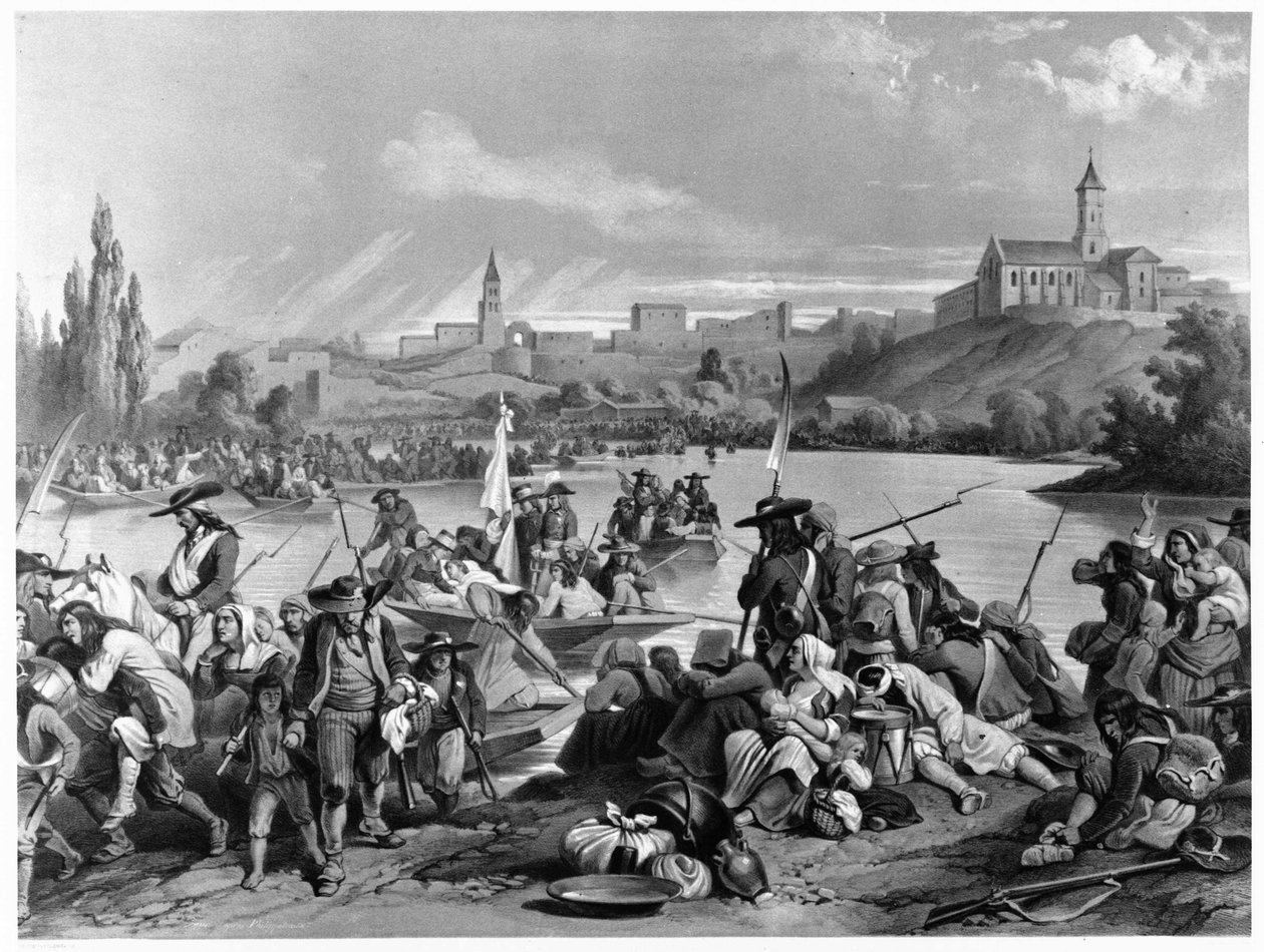 Vendée Armee tarafından Loire Geçidi, Ekim 1793 - koll. müze Dobree, Nantes. by French School