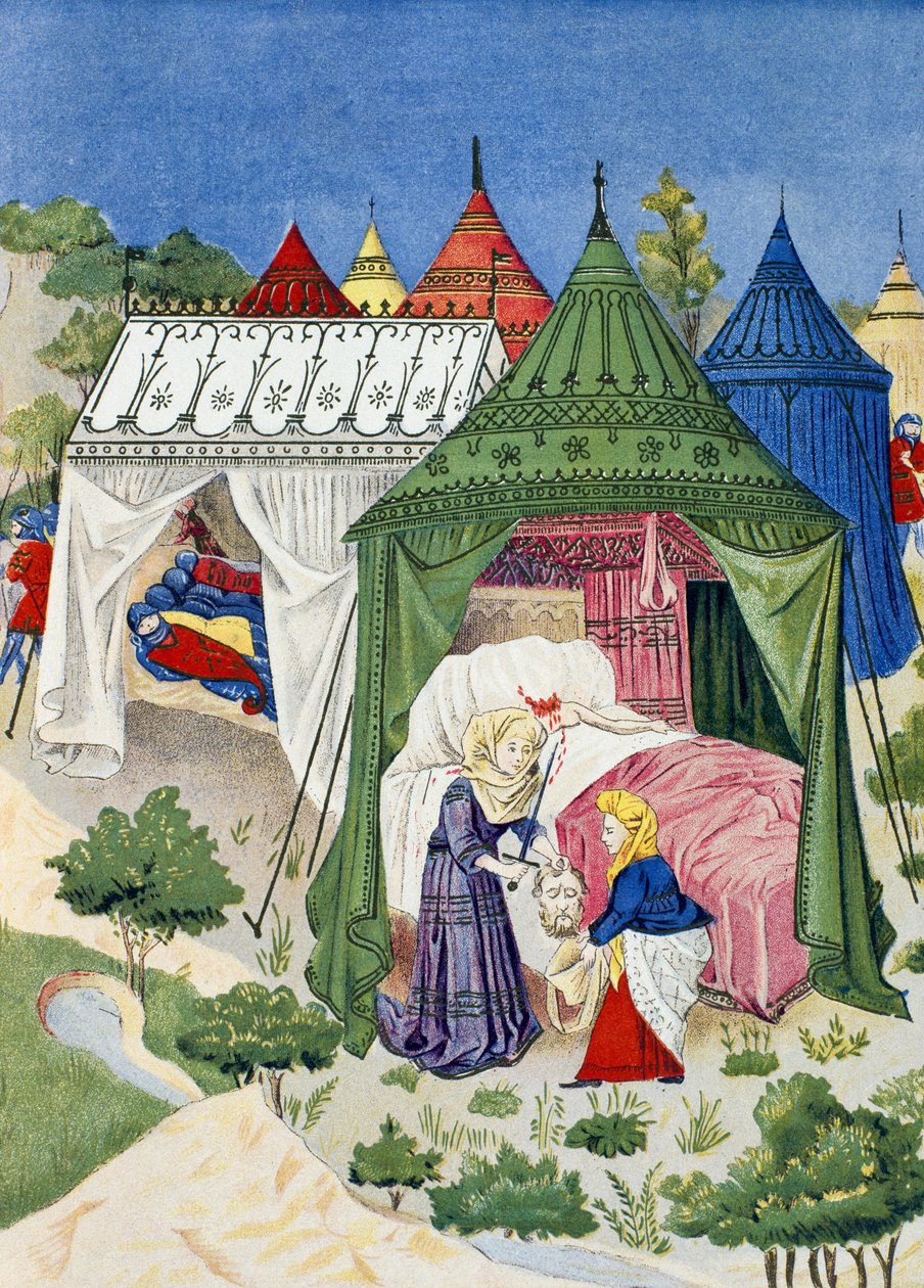 15. yüzyıldan kalma pavyonlar ve çadırlar, Judith Tarihinden detay by French School