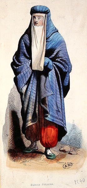 İranlı Kadın, c.1840 (renkli taş) by French School