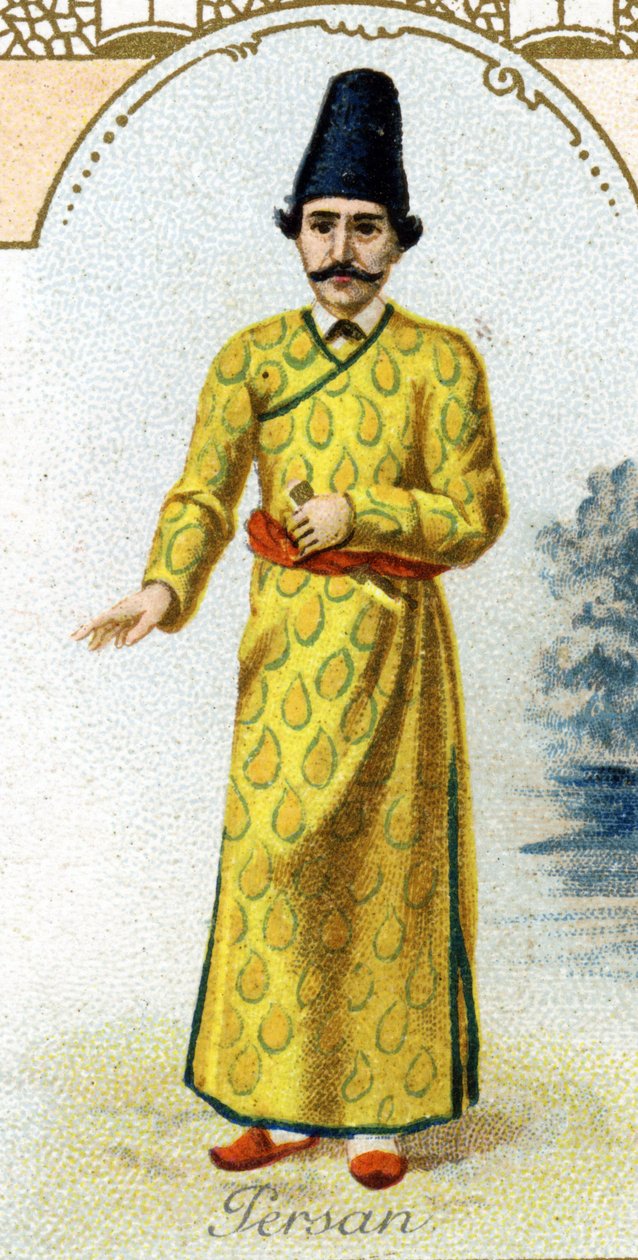 Farsça adam. Parisli litografi baskısı, 19. yüzyılın sonu. 1869
