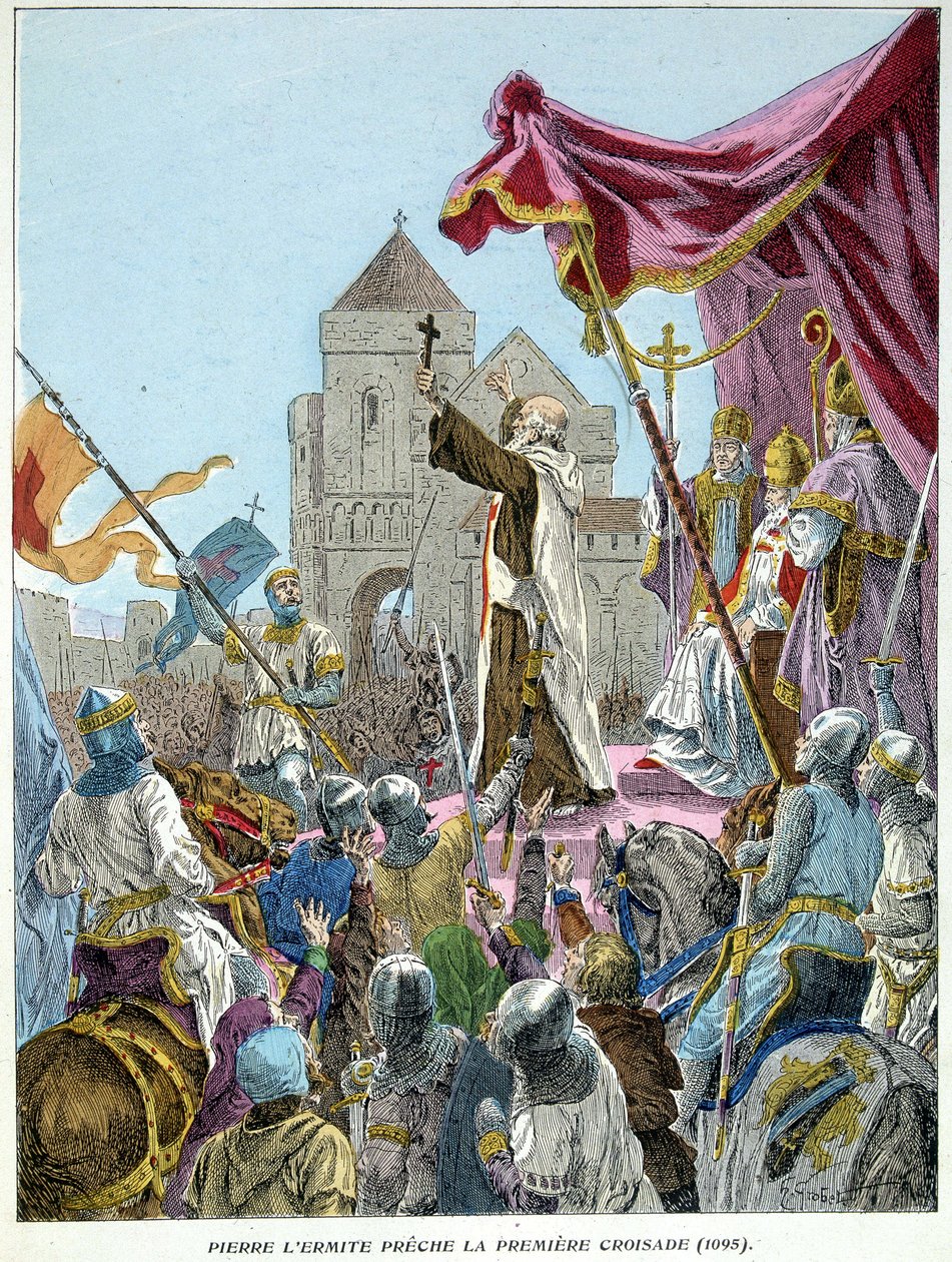 Peter the Hermit, 1095'te 1. Haçlı Seferi'ni vaaz ediyor by French School