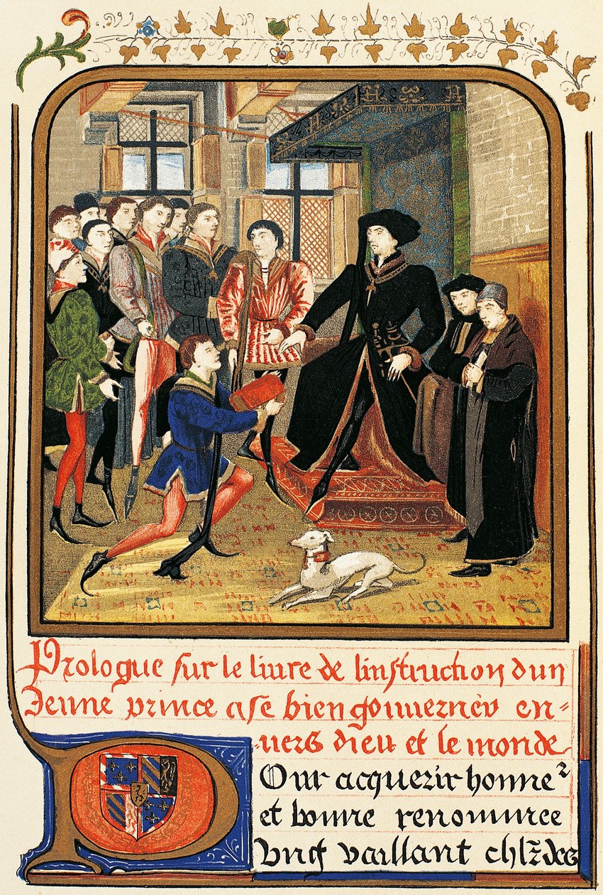 Philip Good (1396-1467), gölgelik altında, Instruction jeune Prince