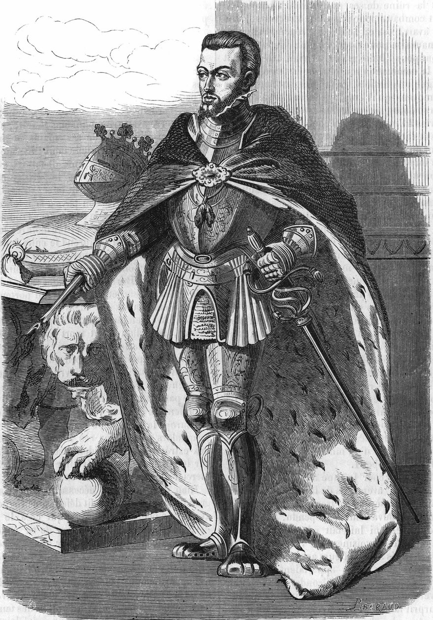 Philip II (1527-1598), İspanya Kralı. “”Fransa