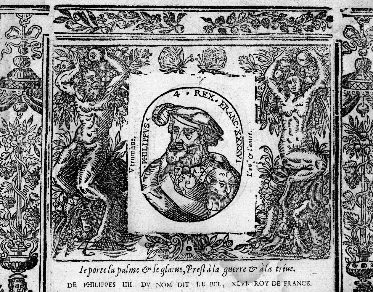 Philip IV, Bel, madalyona oyulmuş portre by French School