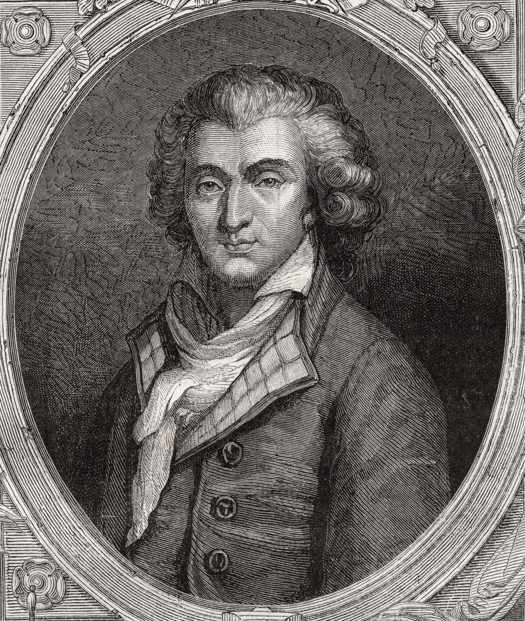 Philippe François Nazaire Fabre D'Eglantine, Louis Blanc'ın 'Histoire de la Revolution Francaise'inden (1811-82) (gravür) by French School