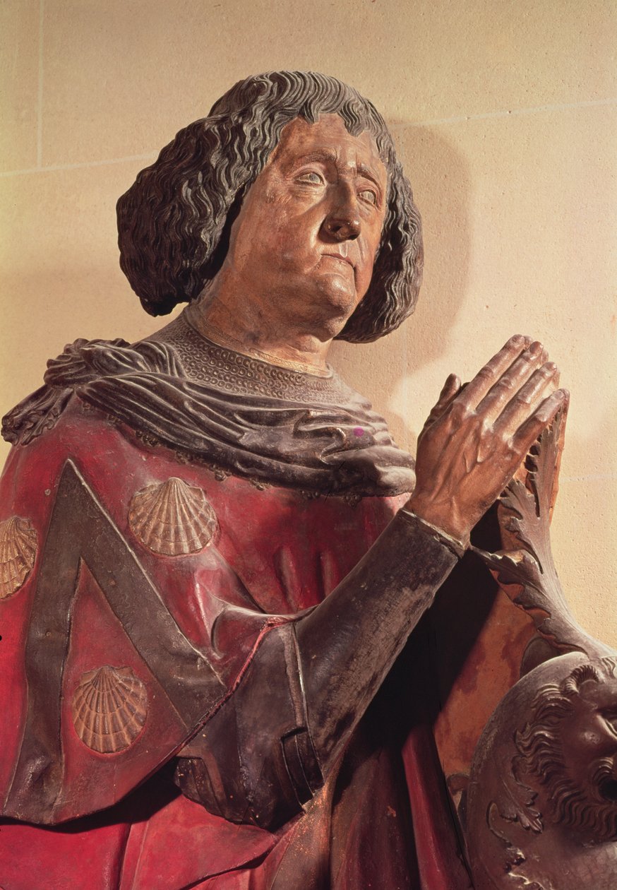 Philippe de Commynes (1447-1511) mezarından (çok renkli taş) by French School