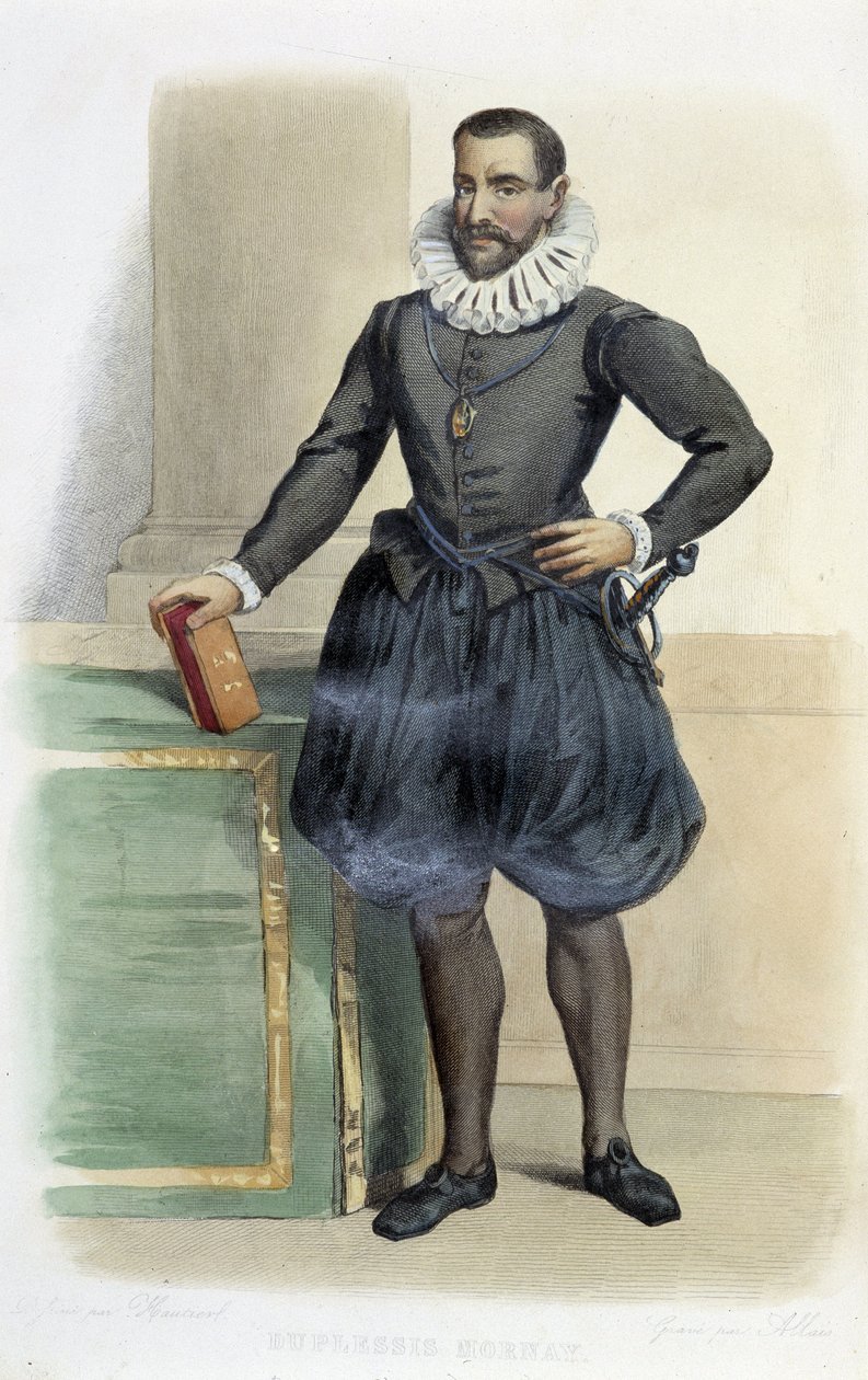 Philippe de Mornay, Lord of Plessis Marly, dit Duplessis Mornay, Fransız devlet adamı (1549-1623). - ""Fransız Plutarkhos"ta, Ed. Mennechet by French School