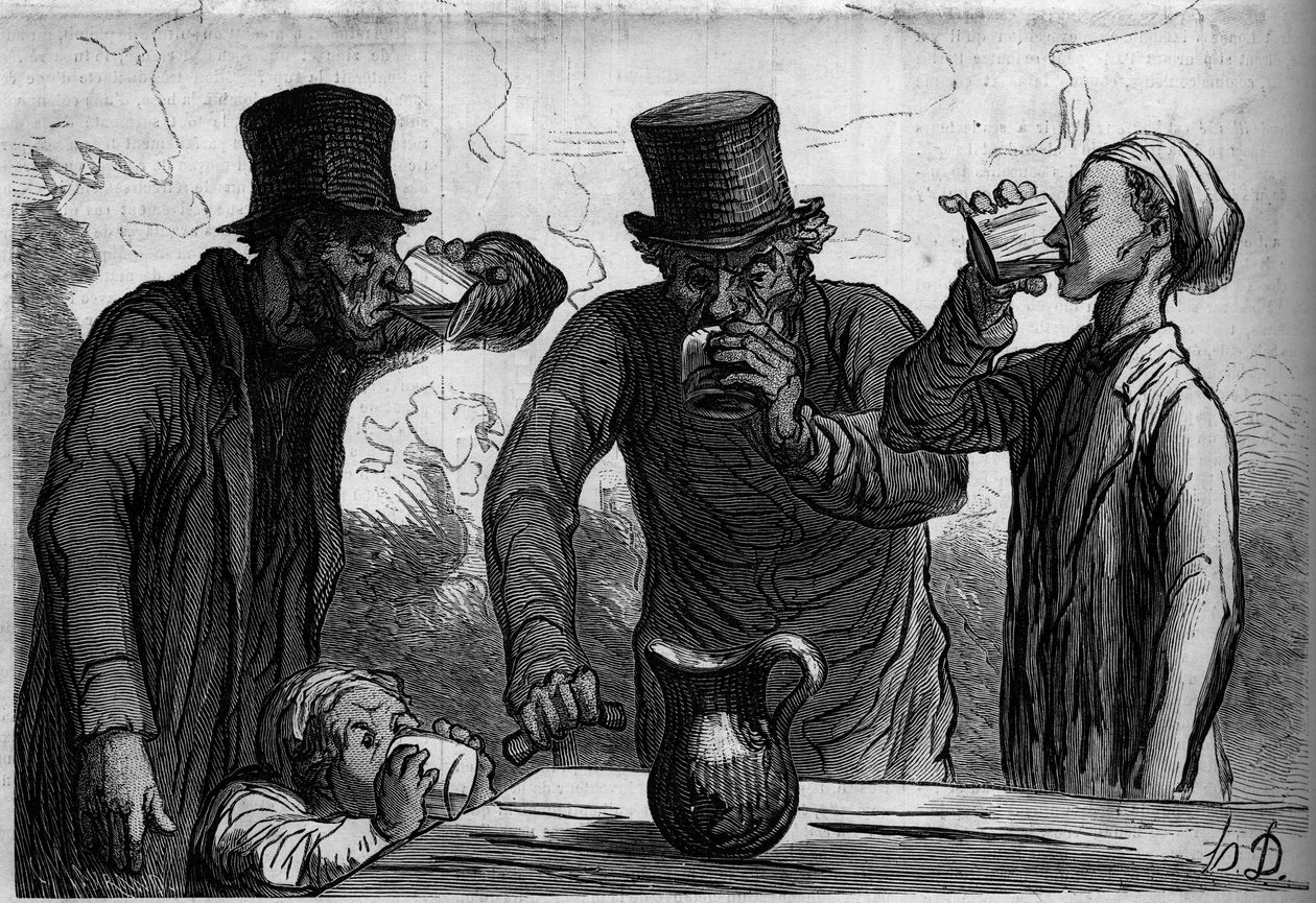 İçicinin fizyolojisi: dört yaş. Honore Daumier