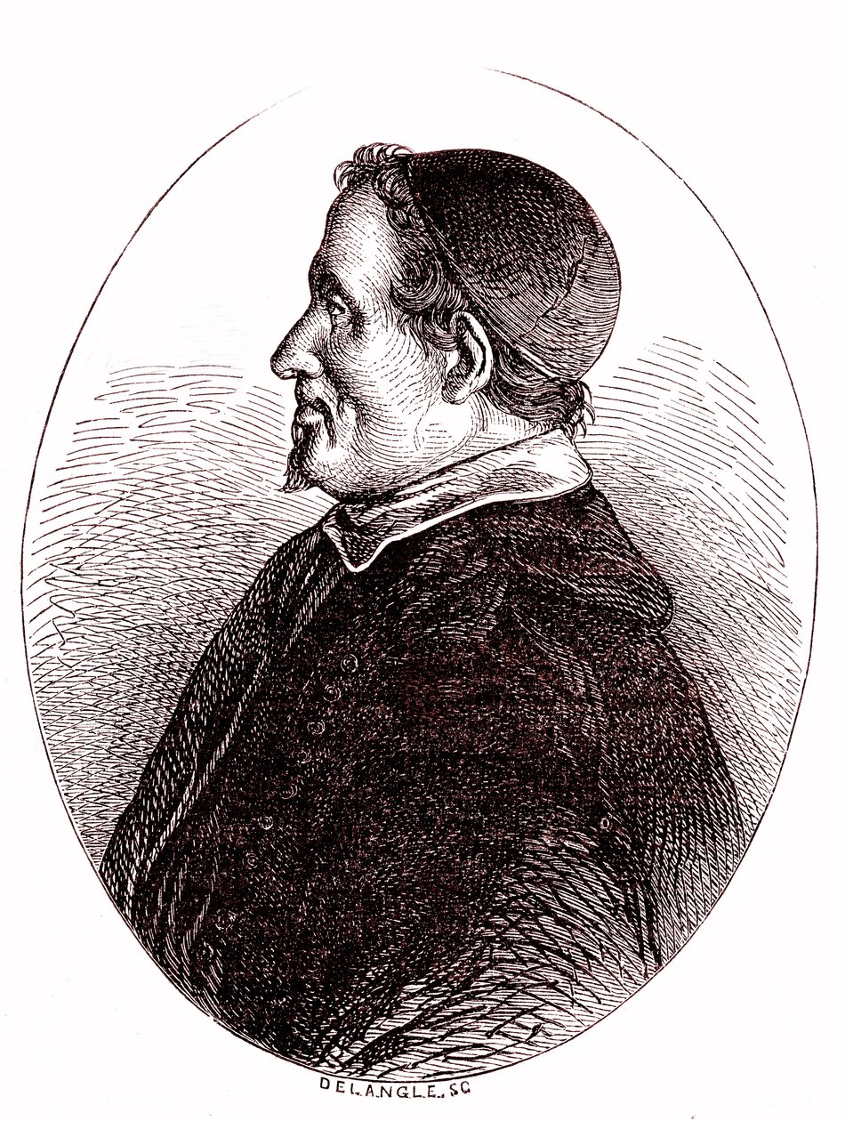 Pierre Gassendi, Fransız matematikçi, astronom, filozof, ilahiyatçı. 1865 (gravür) by French School