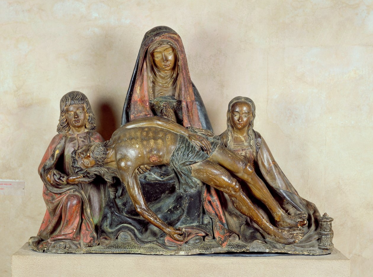 Pieta (boyalı ahşap) by French School